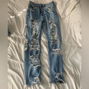 Distressed jeans